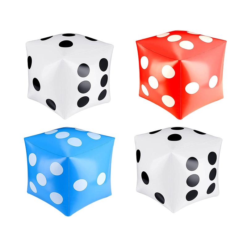 

13,7-дюймовые надувные игральные кости Jumbo от новых белых и черных гигантских игральных костей для широкой игры в помещении и на открытом воздухе