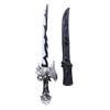 Light Up Sword Toy RGB LED Lighted Saber with Sound Sensor Sheath for Cosplay Party Display Birthday Gifts Silver
