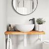 Sink Shelf Wall Mount Steel and Acacia Wood