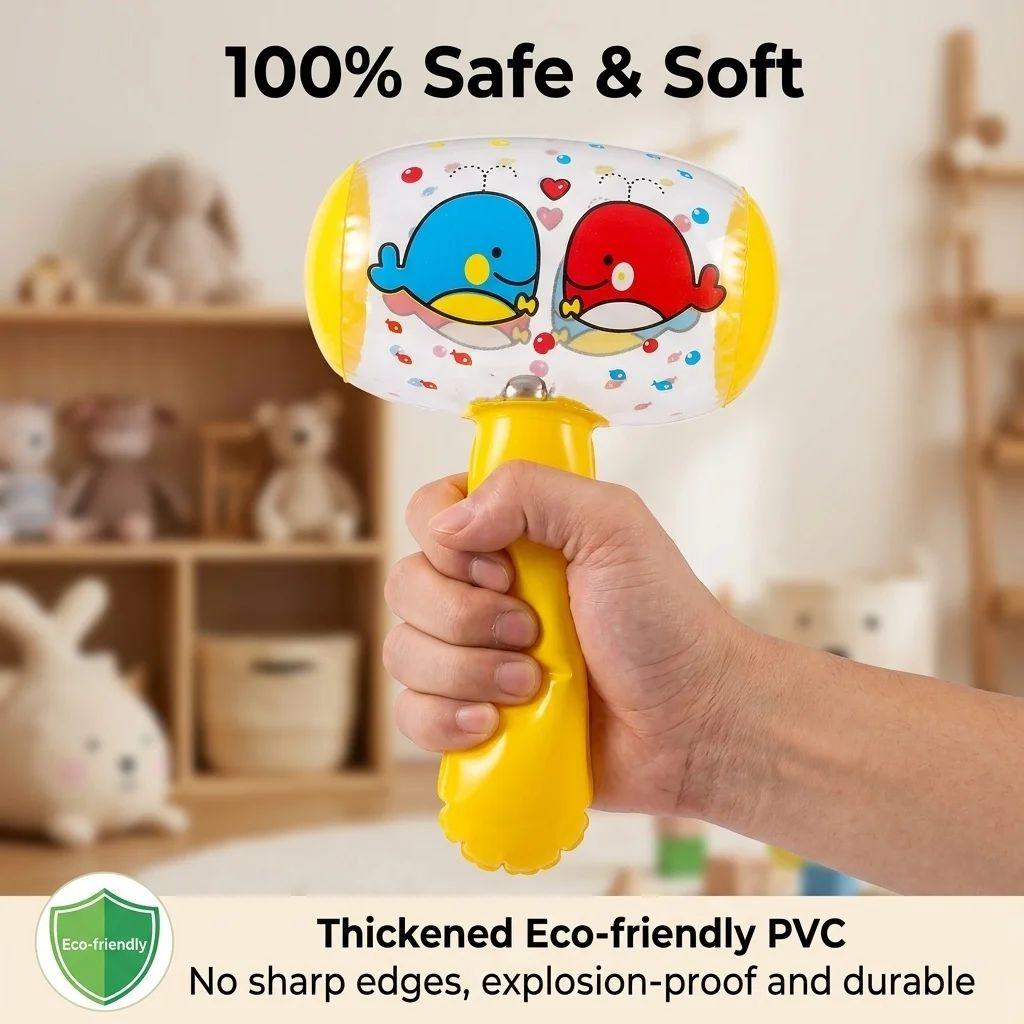 Cute 3D Cartoon Animal Inflatable Hammer With Bell Summer Beach Swimming Pool Party Supply Pinata Filler Goodie Bag Kids Present