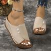 Fashion Lightweight Peep Toe Wedges Slippers Women Summer Platform Thick Sole Sandals Woman Plus Size Pu Leather Slides Shoes Mujer 43
