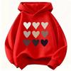 Kinder Niedlicher Herz-Harajuku-Hoodie - Jungen & Mädchen Herbst/Winter Lässiger Pullover