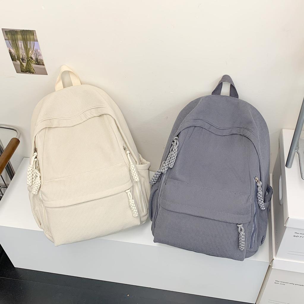 Schoolbag New Large Capacity Autumn and Winter Plush Backpack Multifunctional Casual Backpack Women's Middle School and College Student School Bag