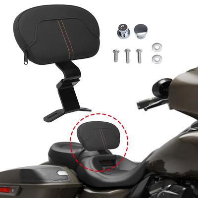 Motorcycle Front Driver Rider Backrest PU Leather Cushion Pad For Harley Touring CVO Electra Road Street Glide Road King 09-22