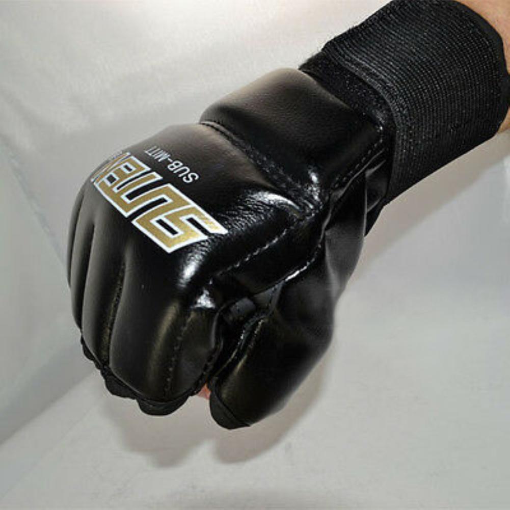 Lcauto Parts 1 Pair Mma Muay Thai Training Punching Half Finger Mitts Sparring Boxing Gloves