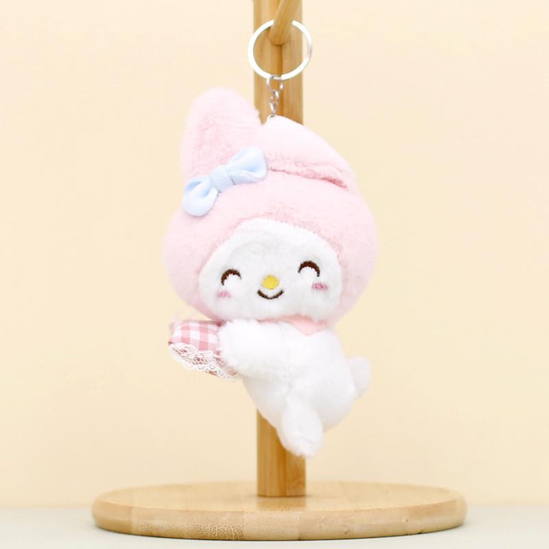 Adorable Sanrio Plush Toy Keychain Featuring My Melody And Cute Kuromi Dolls Melody