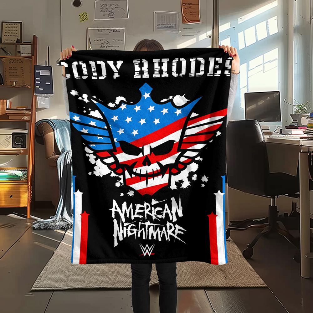 1PC WWE Print Flannel Blanket, High quality All Seasons, Home Decor, Warmth and Comfort, Perfect for Christmas Gifts