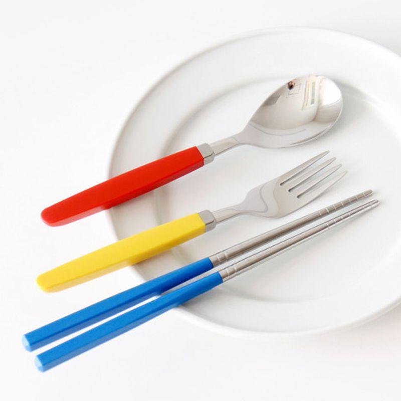 kamomekitchen Kamome Kitchen Crayon Children's Spoon and Fork Set
