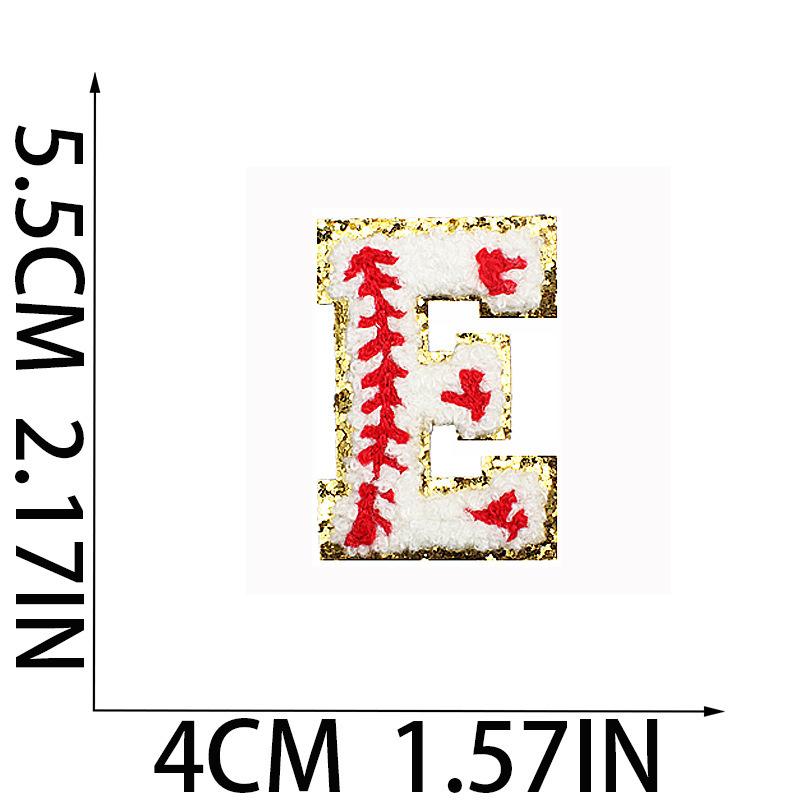 5.5Cm Baseball Pattern English Letter Embroidery Cloth Sticker Ironing Towel Embroidery Letter Patch Sticker Computer Embroidery Chapter Boy