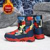 Children’s Waterproof Velcro Snow Boots - Winter High-Top Cotton Shoes for Boys and Girls