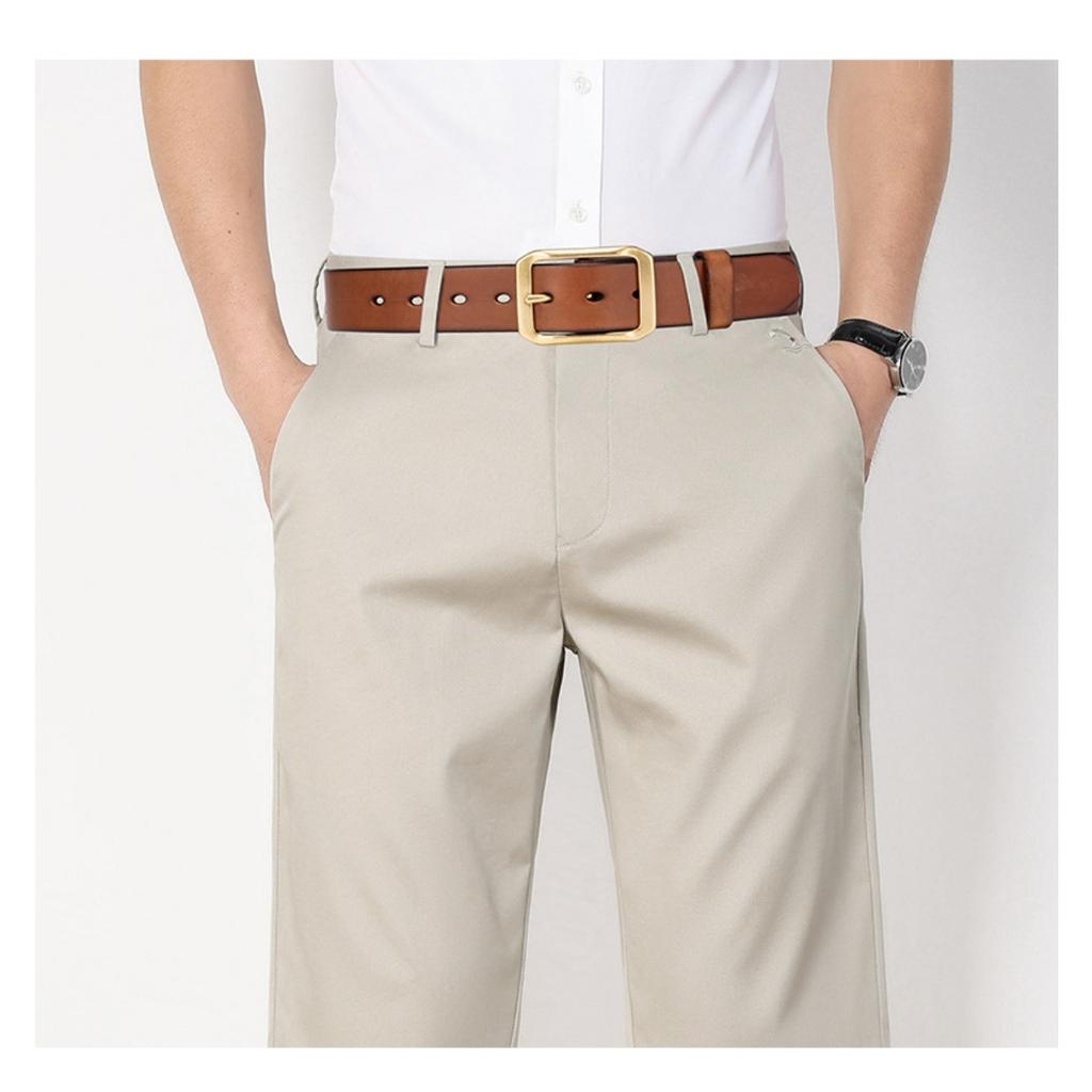 Belt Men's Leather Pin Buckle Pure Cowhide Copper Buckle Vintage Distressed Workwear Belt Soft and Durable Pure Cowhide Trouser Belt