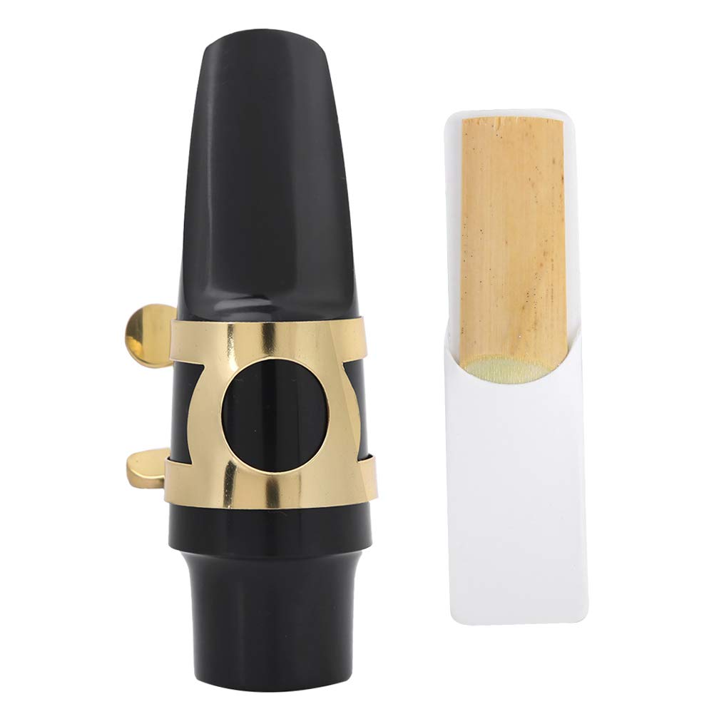 Alto Saxophone Mouthpiece Set with Mouthpiece Mute Neck and Saxophone Reed Accessories Cap, Silencer, Strap,
