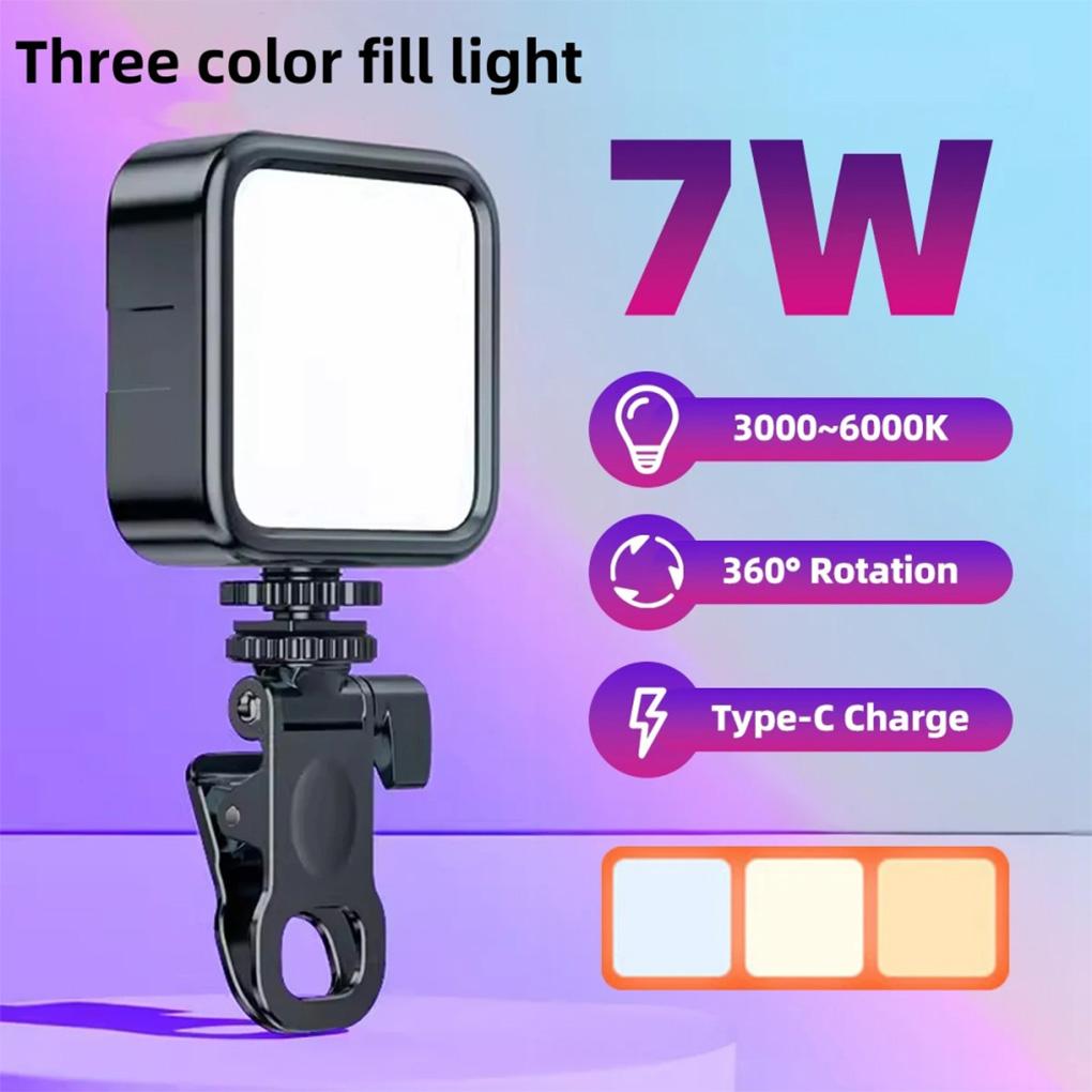 Portable LED Selfie Light for iPhone for Samsung Mobile Phone Laptop Clip Rechargeable Flash Fill Photo Video Photography Lamp