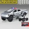 1/24 Tesla Police Cybertruck Off Road Alloy Metal Diecast Model Car Outdoor Collections Classic Trendy Toy Decorations Valentine Kids