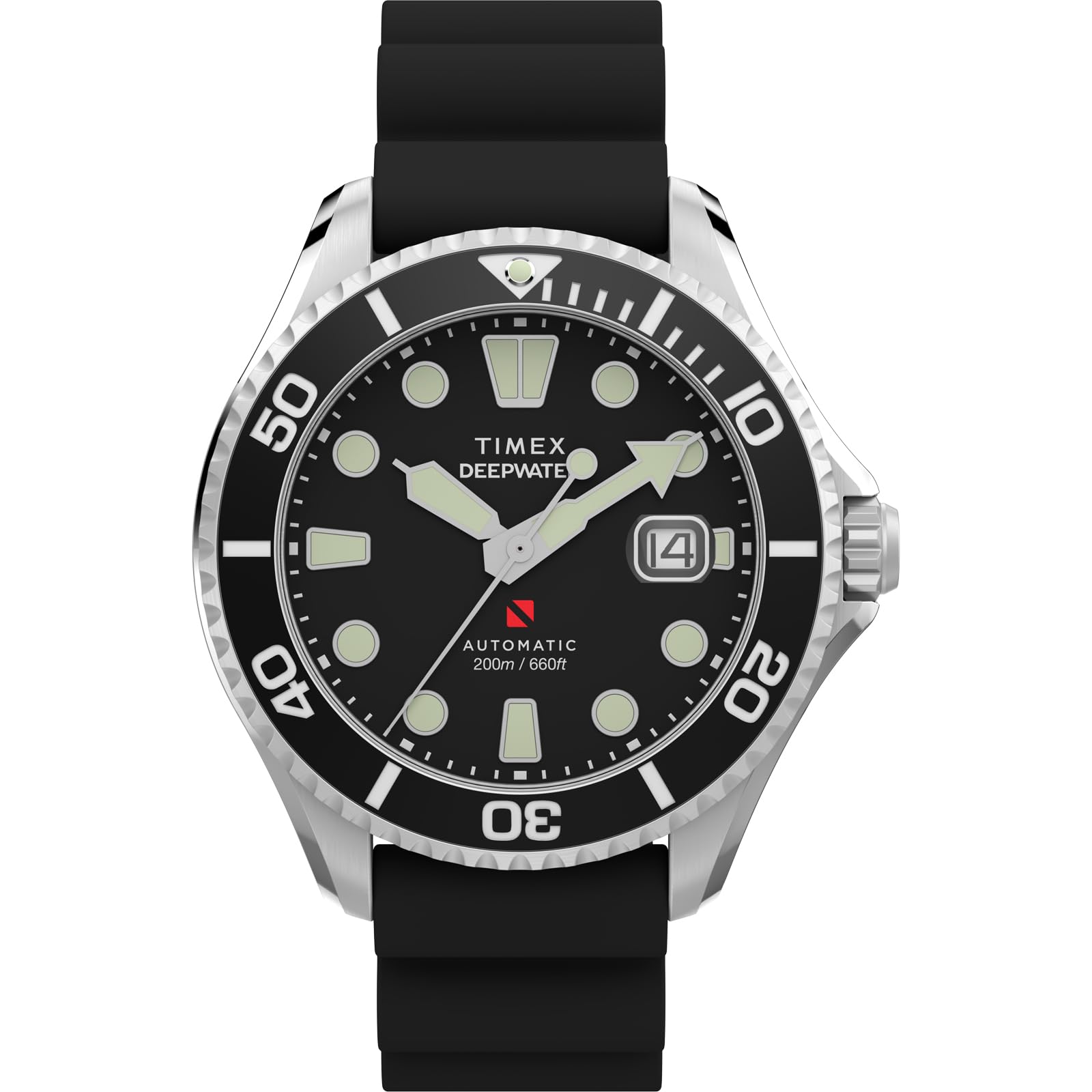 

TIMEX Men s Deepwater Meridian Watch TW2Y40000, Automatic, 20 ATM Water Resistance, Sapphire Crystal, Black Dial, Stainless Steel [Parallel Import]