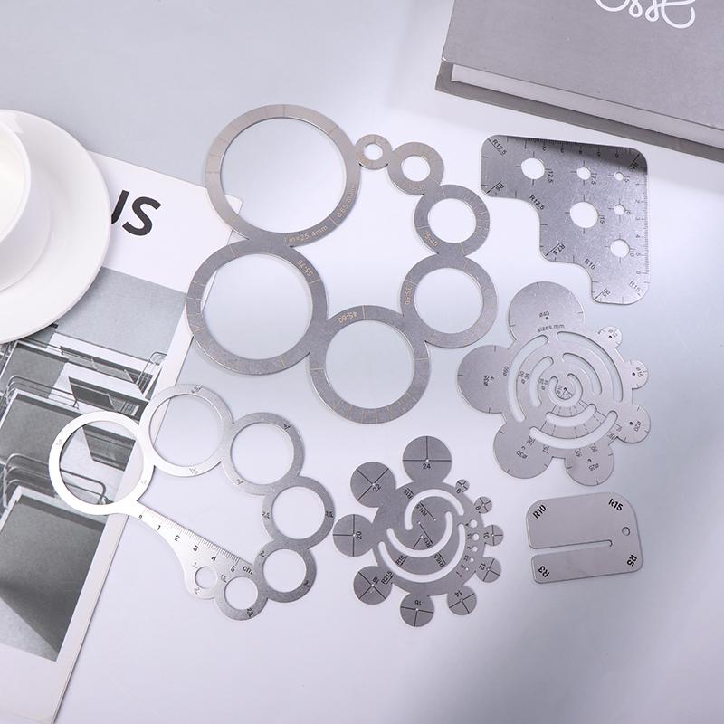 

Тип линейки для угла резки кожи, нержавеющая сталь R, фиксированный калибр, линейка для измерения угла дуги, ручная работа, кожаные инструменты своими руками