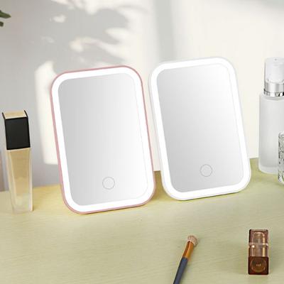 LED Zrcadlo na make-up USB dobíjecí toaletní zrcadlo s nastavitelným stojánkem 3 režimy osvětlení Přenosné kosmetické zrcadlo