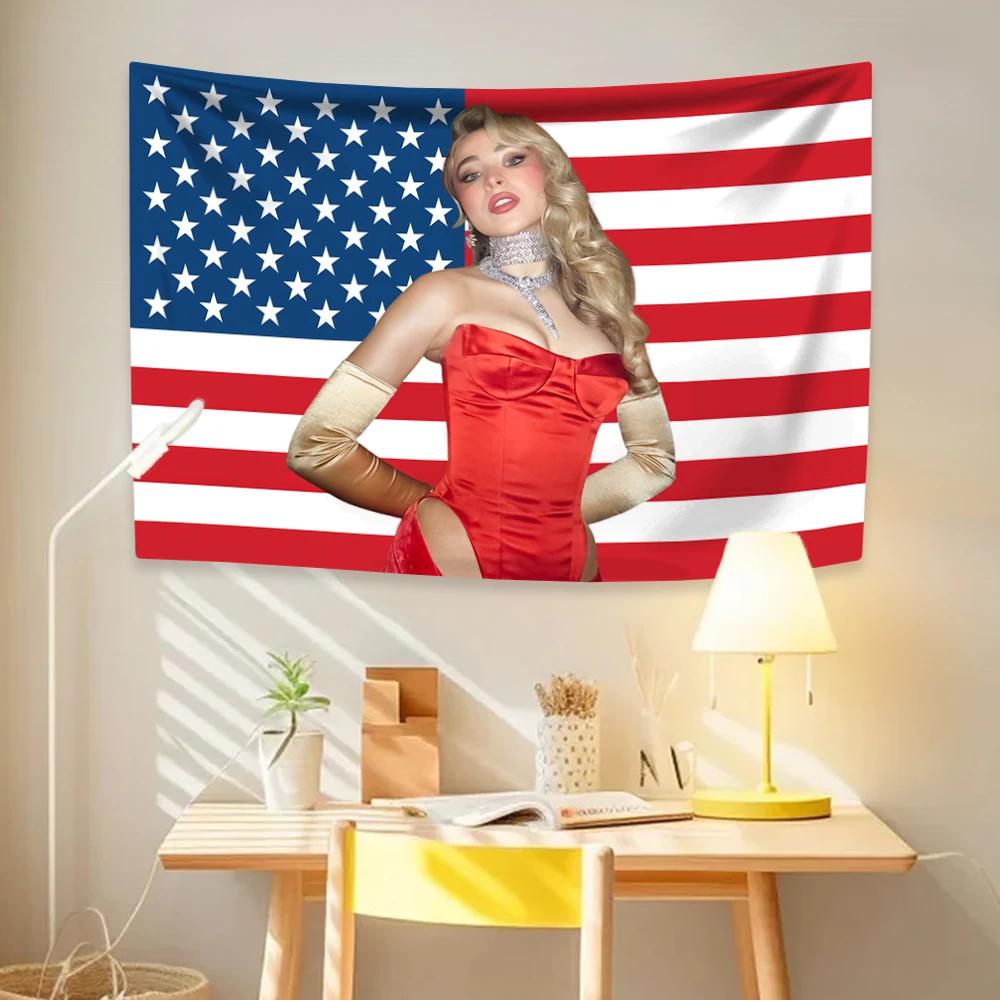 Cantora Sabrina Carpenter Bandeira Short n Sweet Para Sala de Estar Decoração de Casa Dormitório Arte Garagem Bar Parede Clube Banner de Decoração Ao Vivo