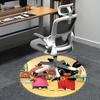 Bing & Bubbles Chair Mat Round Carpet - Cute Cartoon Characters Decorative Rug for Home Office Living Room Bedroom Gift0503b