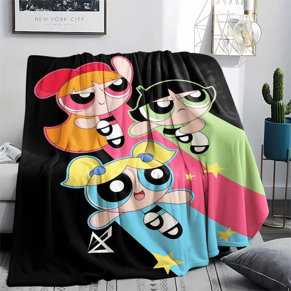 Powerpuff Girls Art Blanket, Powerpuff Girls Fan Cozy Throw, Perfect Gift.chl