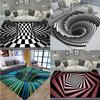 Fun Living Room Carpet 3D Visual Vortex Trap Printed Floor Mat Versatile Dirt Resistant Non Slip Rug Home Decoration