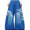 Women's Retro Letter Print Wide-Leg Sweatpants - Spring/Summer 2026 Collection
