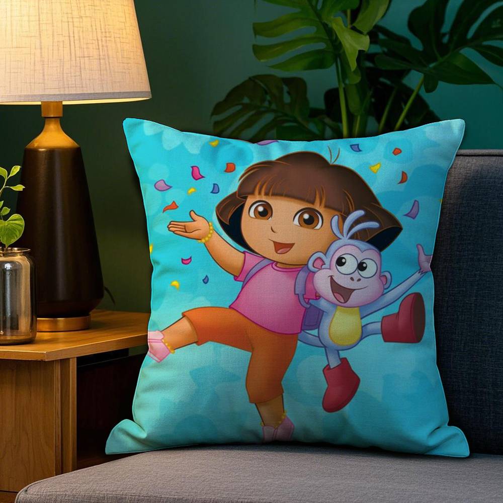 Cute D-Dora Pillow Case Plush Linen Soft Double Sided Printed Design Throw Cushion Decorative Home