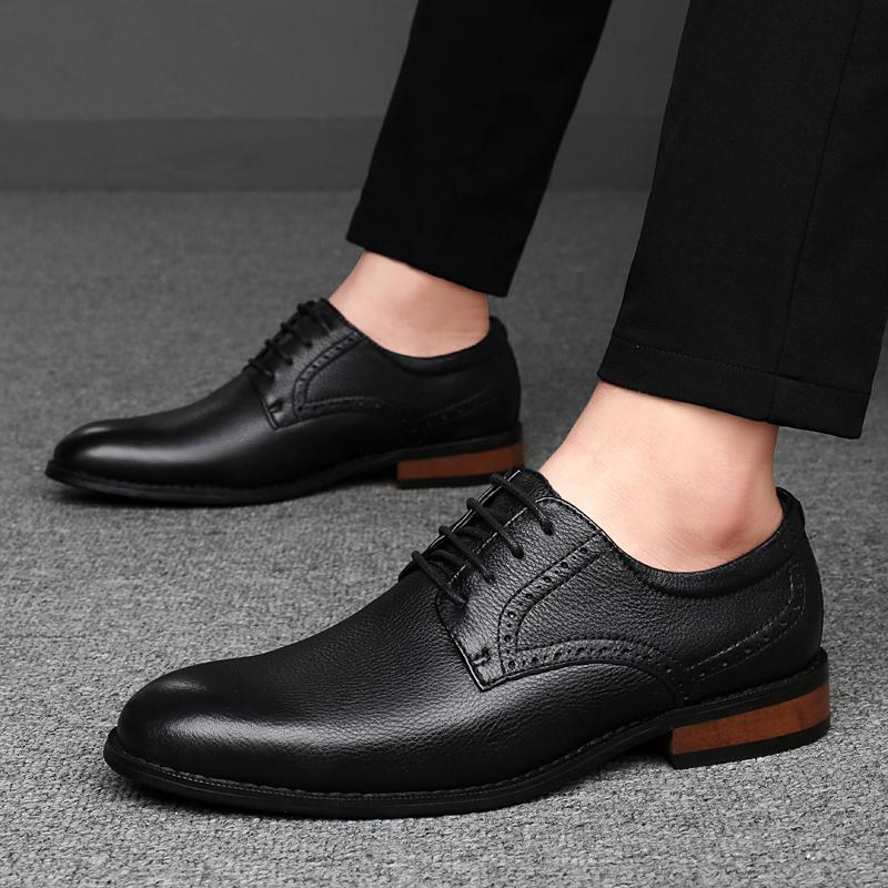 2024 New Casual Men Flats Brand Men's Genuine Leather Shoes Outdoor Men Oxford Shoes All-match Men Classic Business Formal Shoes
