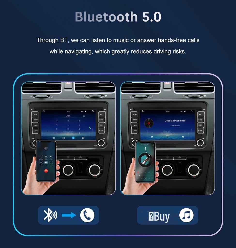 7-inch CarPlay Multimedia Display for Volkswagen, SEAT, Skoda (2003-2015 Models)