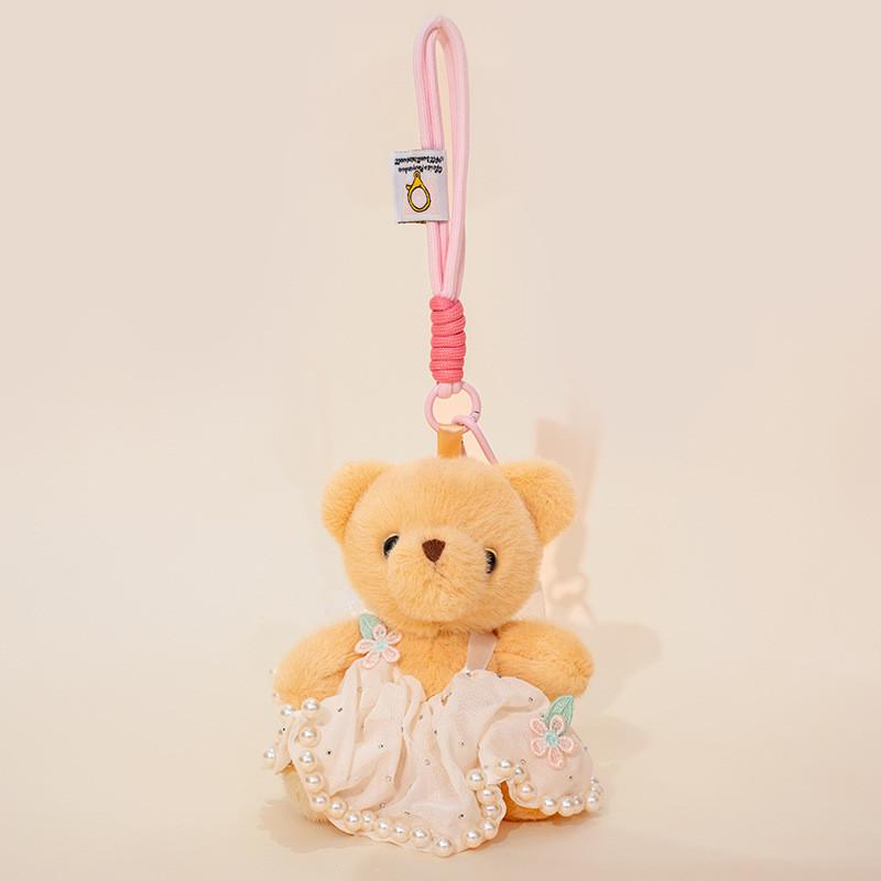 Bear Wear Dress Plush Keychain Stuffed Doll Pendant Backpack Decoration Gift