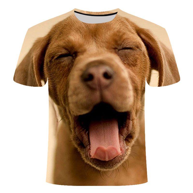 Crew Neck T-Shirt 3D Animal Short Sleeve T-shirt