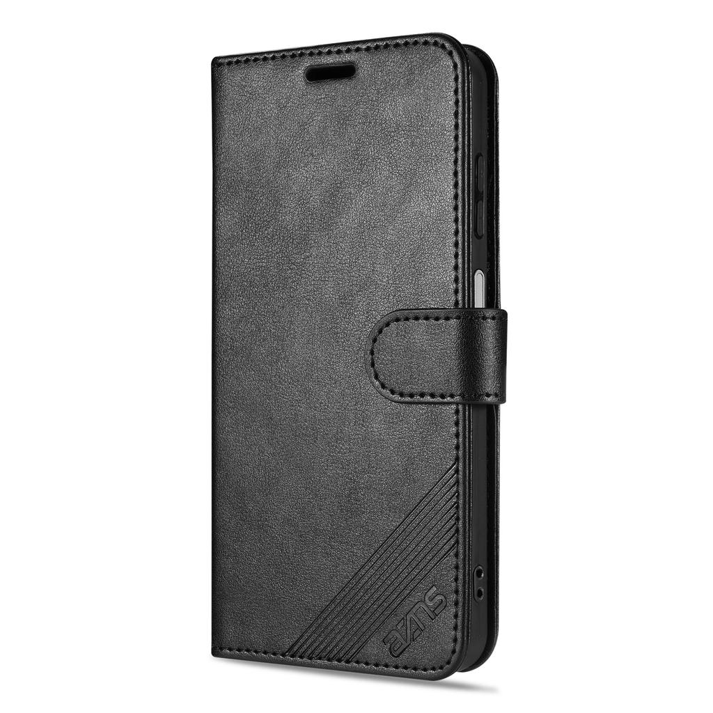 AZNS For Samsung Galaxy S25 FE Case Anti-Scratch PU Leather Stand Wallet Phone Cover