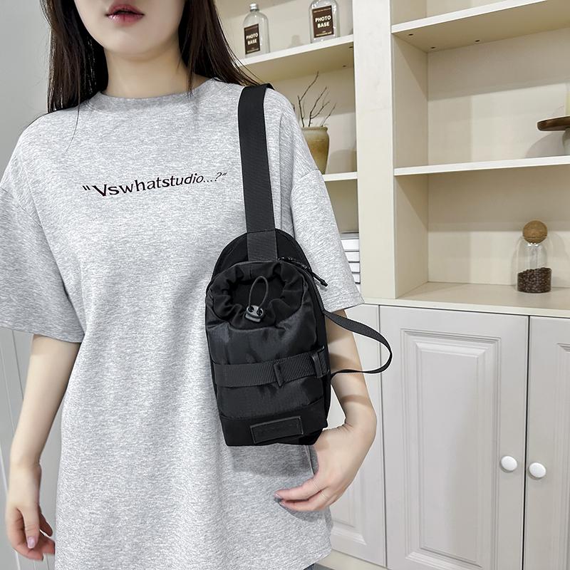 Unisex Crossbody Bag – Korean Minimalist Design Compartment with Water Bottle Holder for Hiking Climbing