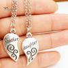 2Pcs/Set Fashion Mother Daughter Flower Carved Love Heart Pendant Necklace Gift