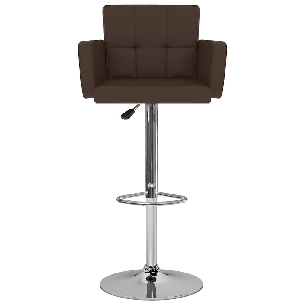Bar Stool Set 2 pcs Brown Faux Leather