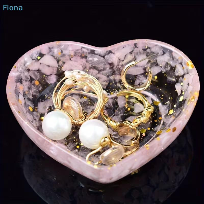 Resin Heart Trinket Dish - Handmade Epoxy Jewelry Tray, Decorative Storage Bowl for Rings/Earrings