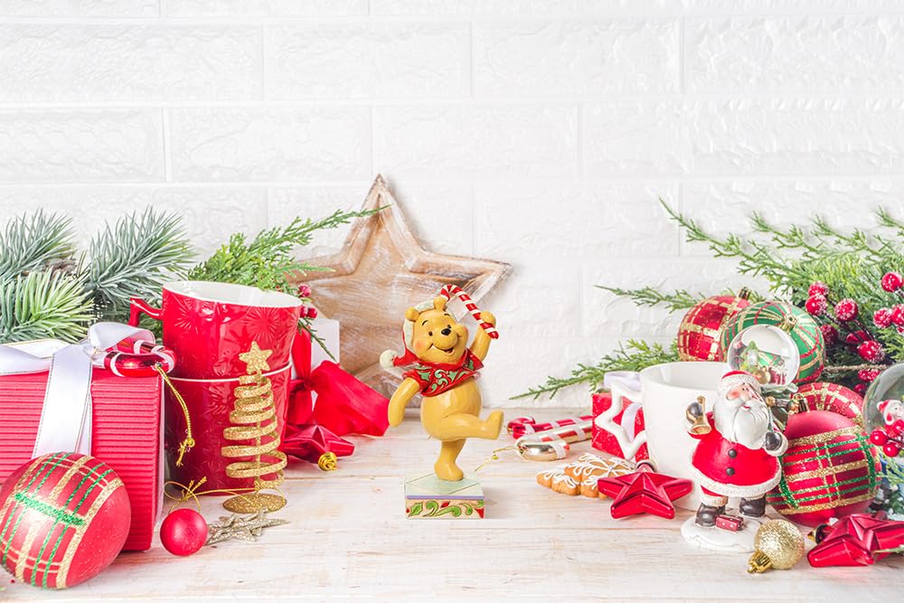 Jim Shore Enesco Disney Traditions Winnie the Pooh with Candy Cane Inch 5.5