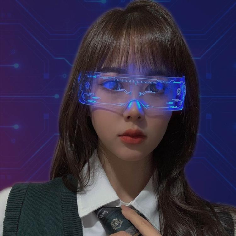 Chemion LED Visor Rave Glasses for Men Cosplay Festivals Halloween Bars Clubs