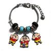 Crayon Shinchan Cartoon Charm Bracelet Zinc Alloy Beaded Jewelry For Kids And Adults