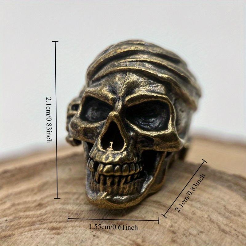 Pirate Skull Brass Knife Bead Outdoor Tool Pendant DIY Keychain Woven Bracelets Accessories Lanyard Charms