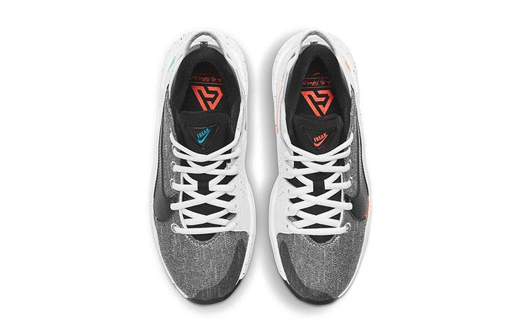 Nike Freak 2 Slip-Resistant Cushioning Wear-Resistant Low-Top Children's Basketball Shoes Gray White Black Teenagers CW3227-101