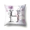 Decorative 26 Letters Polyester Pillow Case For Sofa Alphabet Flowers Printed Cushion Cover Case Home Decor Almofada 45X45Cm