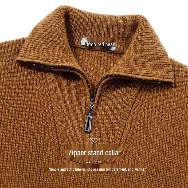 Hodo Men's 100% Merino Wool Half-Zip Turtleneck Sweater