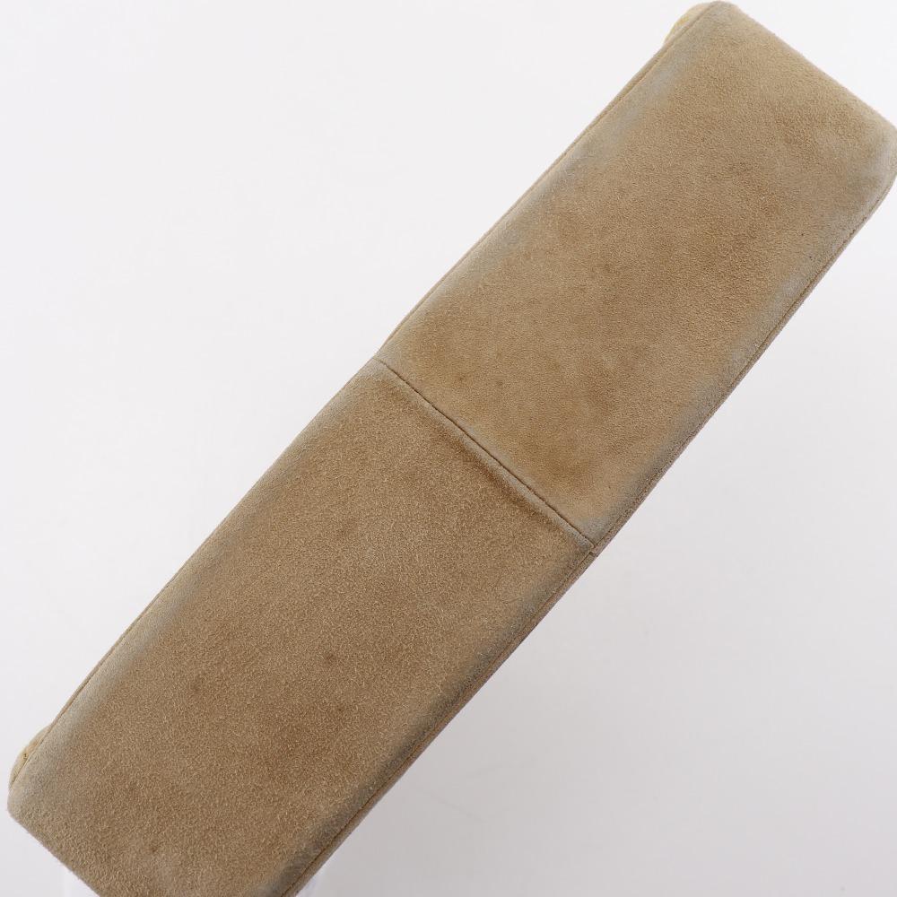 Chanel Chocolate Bar Handbag One Handle Brown/yellow Suede Women Used