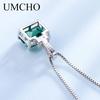 Nano Emerald Green Gemstone 925 Sterling Silver Necklace Pendent for Women With Chain