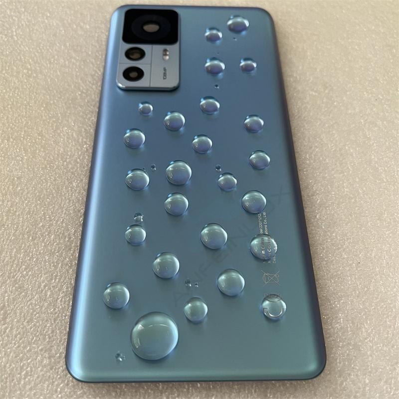 Nytt for XM Mi 12T Pro Herdet Glass Bakdeksel Reservedeler For Mi12T Bak Batterideksel Dørhus + Kameraramme