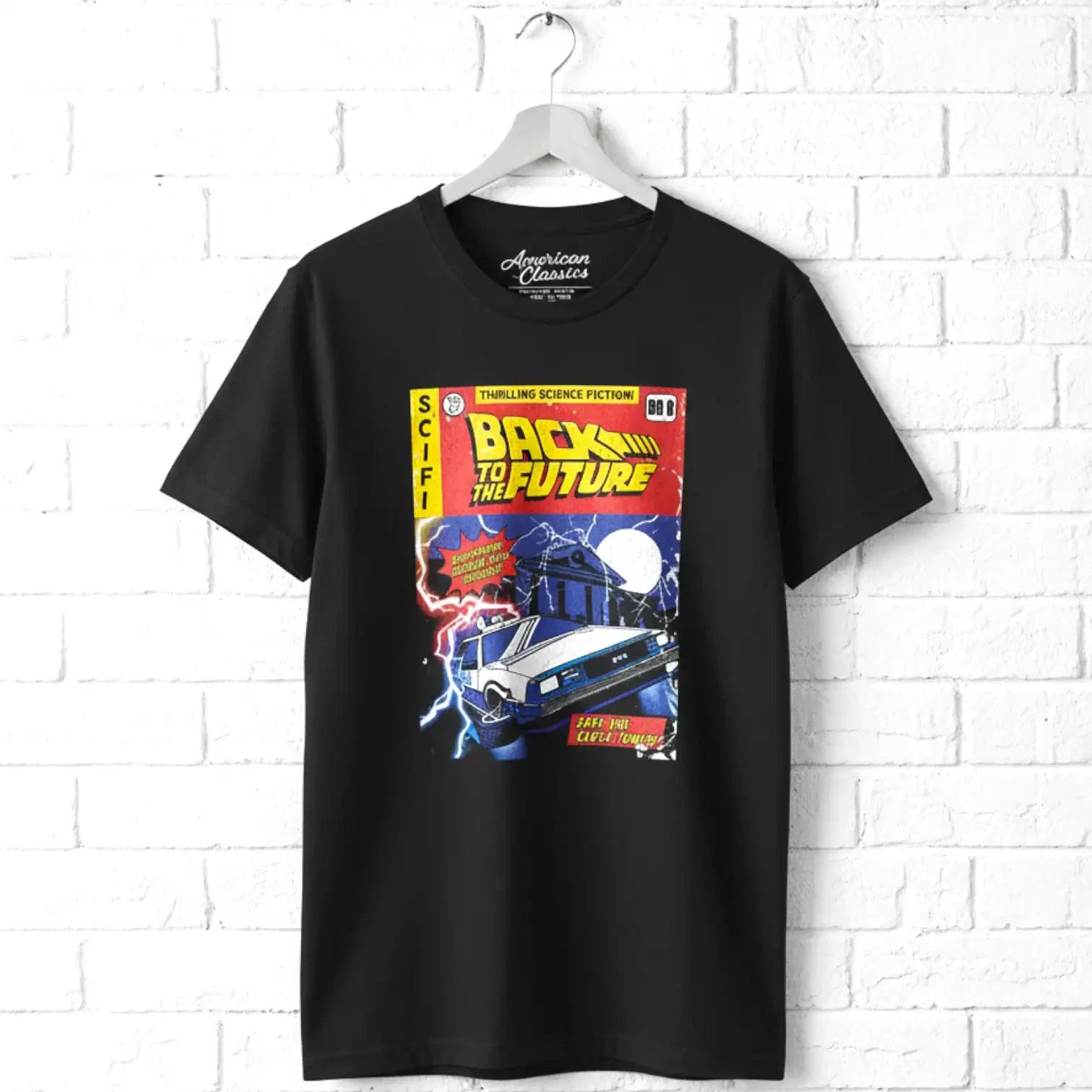 Back to The Future Comic Book Cover Men s T Shirt M
