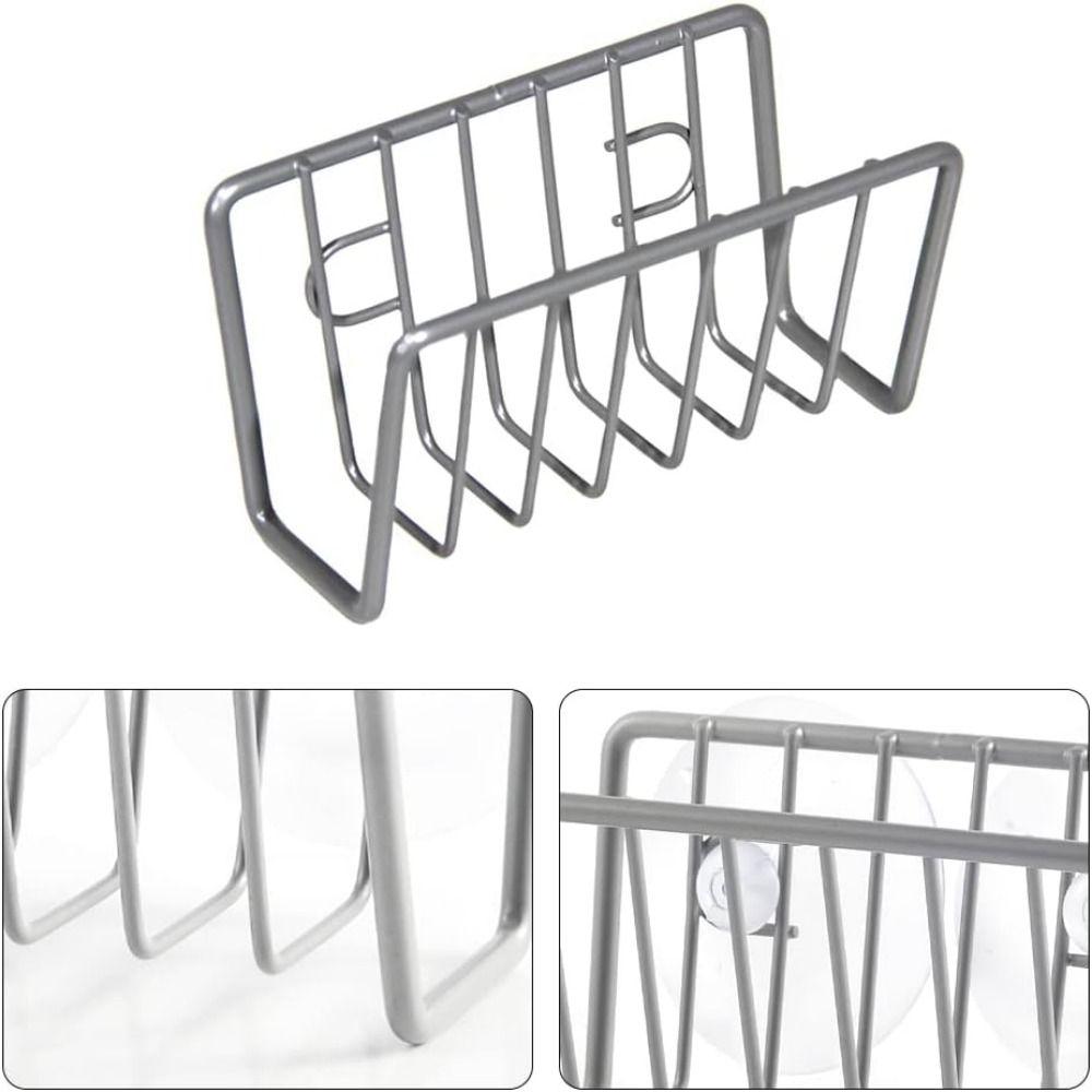 No-Drill Sponge Holder Wall-Mounted Sink Sponge Rack Sink Drain Stand  Kitchen Supplies