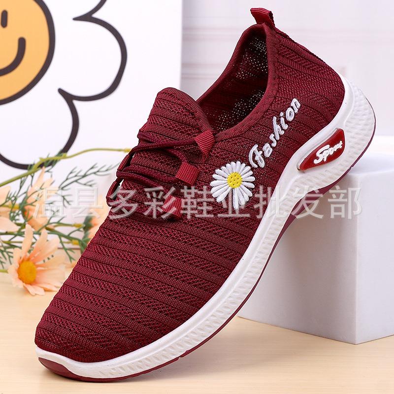 2 spring new women's sports shoes sports students really fly knitting running shoes summer casual women's single cloth shoes