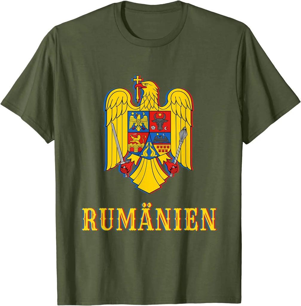 RoUnisexia Flag Coat of Arms Loop RoUnisexian TShirt 100 Cotton ONeck Short Sleeve Summer Casual Unisexs Tshirt Streetwear